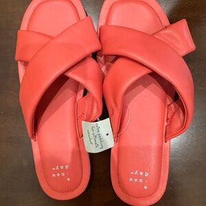 A New Day Women's Vibrant Red Crossband Sandals